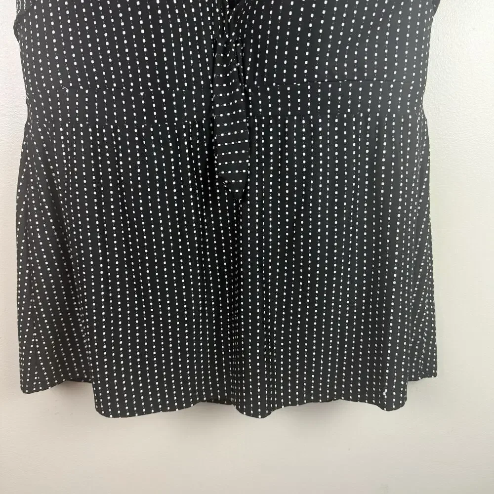 Lane Bryant Cacique Swim Black Textured Polka Dot Swim Skirt Size 26